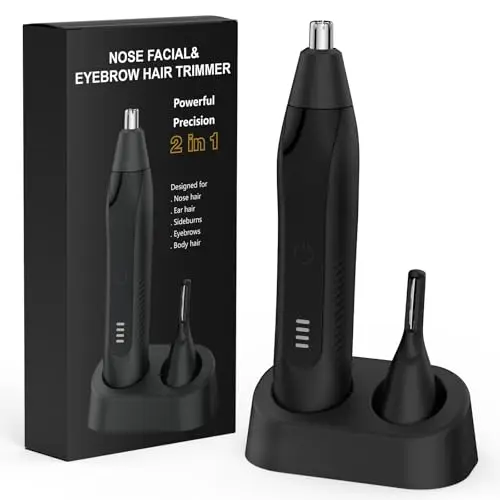 Wiederaufladbarer Nasen- und Ohrhaarschneider 2-in-1 Set, Professioneller Augenbrauen- und Gesichtstrimmer