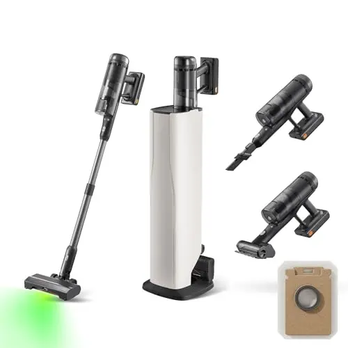 Roborock H60 Hub Ultra Akku-Staubsauger mit Absaugstation, kabellos, 90 Min. Laufzeit, Anti-Tangle Bürste für Teppiche, Hartböden und Tierhaare