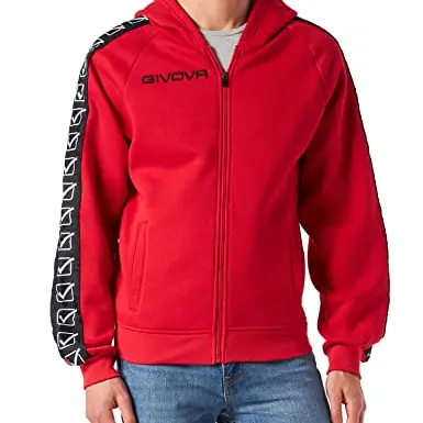 Givova Unisex Full Zip Sweatshirt, Rot, Größe M