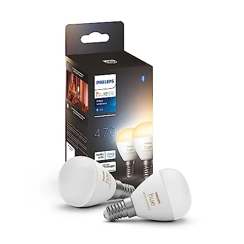 Philips Hue E14 LED Lampe Doppelpack - dimmbar, warm- und kühlweiß, smart steuerbar mit App und Sprache