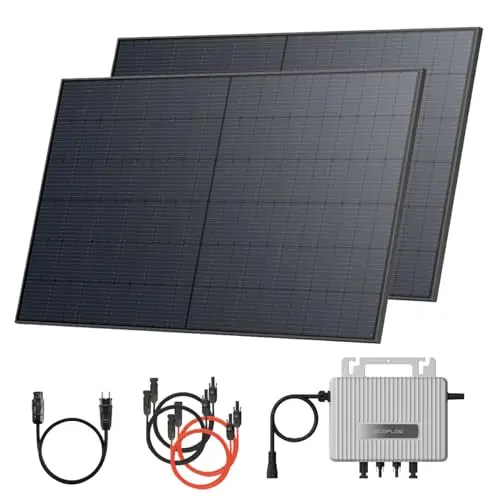 Solarway® Balkonkraftwerk 1000Wp - Komplettset mit 800W Wechselrichter und bifazialen 500W Solarmodulen