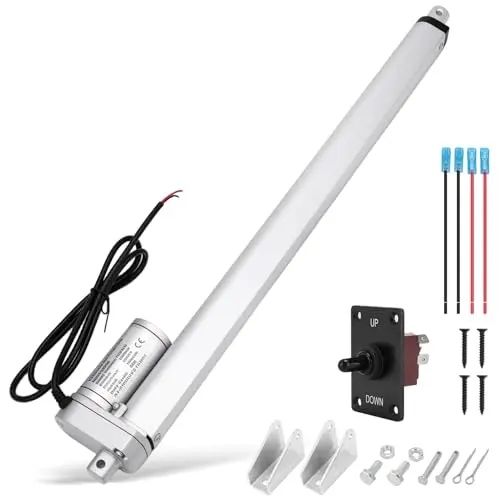 WODHMIEY 1500N Elektrozylinder 450mm DC 12V mit manuellem Schalter für Fensteröffner und Möbel
