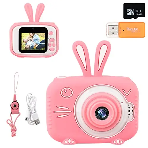 JOPHEK Kinderkamera 1080P HD 20MP mit 32GB SD-Karte – Ideales Geburtstagsgeschenk für Kinder von 3 bis 12 Jahren