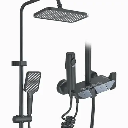 Hevenaov Thermostat-Duschset mit Regenduschkopf und Edelstahlarmatur