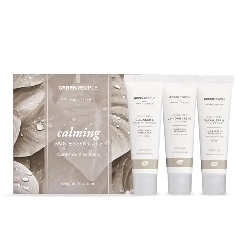 Green People Sensitive Skin Care Set - Natürliche 3-Schritte-Routine - Vegan, 3 x 30ml