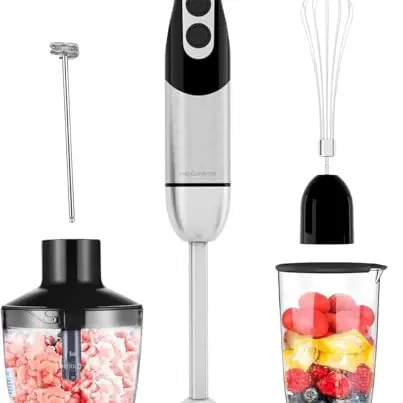 MegaWise Pro Titanium 5-in-1 Stabm mixer, 400 W, 12 Geschwindigkeiten (schwarz)