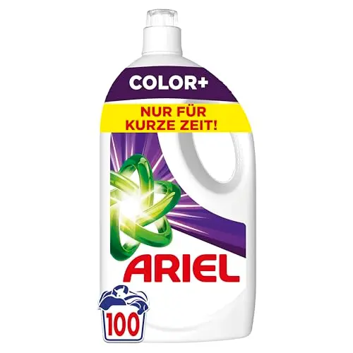 Ariel Flüssigwaschmittel Color+, 100 Waschladungen, kraftvolle Fleckenentfernung