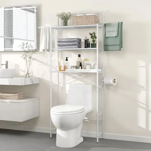 MallCreaty Toilettenregal, 3-stufig, platzsparend, weiß