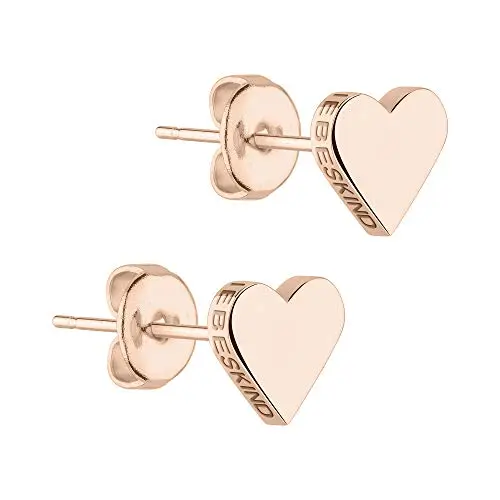 Liebeskind Berlin Damen Ohrringe Herz Edelstahl Roségold, One Size