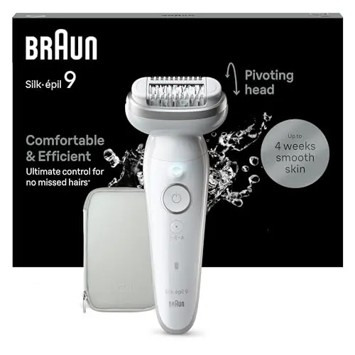 Braun Silk-épil 9 Epilierer für Damen, schwenkbarer Kopf, Wet & Dry, seidig-glatte Haut, Made in Germany