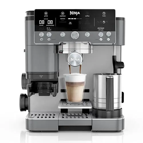 Ninja Luxe Premier 3-in-1 Kaffeemaschine für Espresso, Cold Brew & Filterkaffee, Grau-Metall