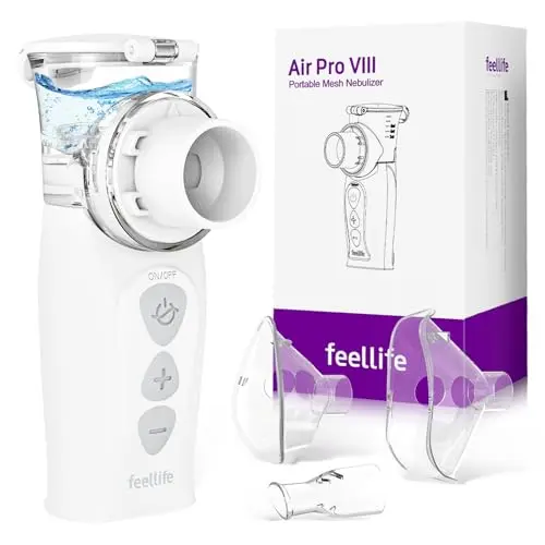 FEELLIFE Inhalator für Erwachsene und Kinder, tragbarer Nebelvernebler, leise unter 25 dB, wiederaufladbar