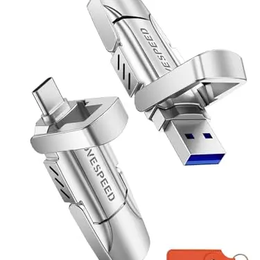 MOVE SPEED USB Stick 1TB - Professionelle Externe SSD, 560 MB/s, Dual USB C & USB-A, Kompatibel mit iPhone, MacBook, Windows & Android