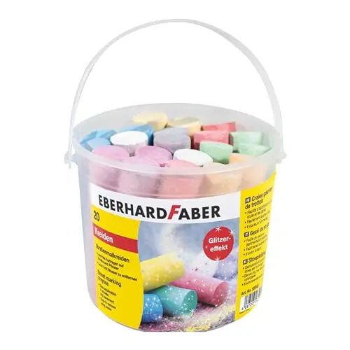 Eberhard Faber Glitzer Straßenkreide 20er Eimer in 6 leuchtenden Farben