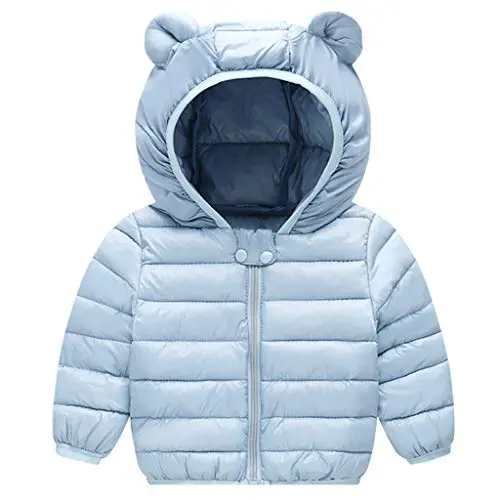 Ultraleichte Babyjacke mit Kapuze für den Winter - Blau, 3-4 Jahre