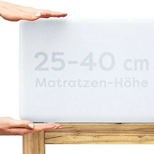 Wolkenfeld Spannbettlaken 200 × 220 cm für Matratzen bis 40 cm – Weiß