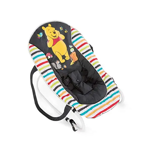 Hauck Babywippe Rocky für Babys bis 9 kg, mit schaukel- und wipp-funktion, tragbar, 3-Punkt-Gurt (Disney Pooh Geo)