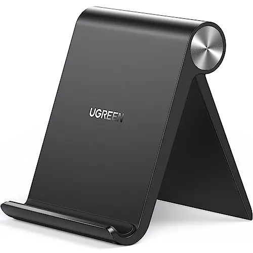 UGREEN Tisch Handyhalter klappbar, kompatibel mit iPhone 16-12 Pro Max, Galaxy S23 Ultra bis 7,9 Zoll (Schwarz)