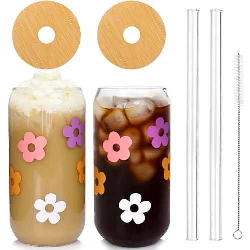 Mason Life Bierdosenglas mit Deckel und Strohhalm, 590 ml Tumbler Glas
