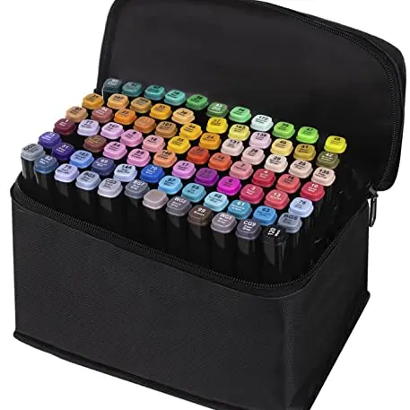 ISO TRADE Twin Tip Textmarker 80 Farben für Künstler und Kinder zum Zeichnen und Basteln