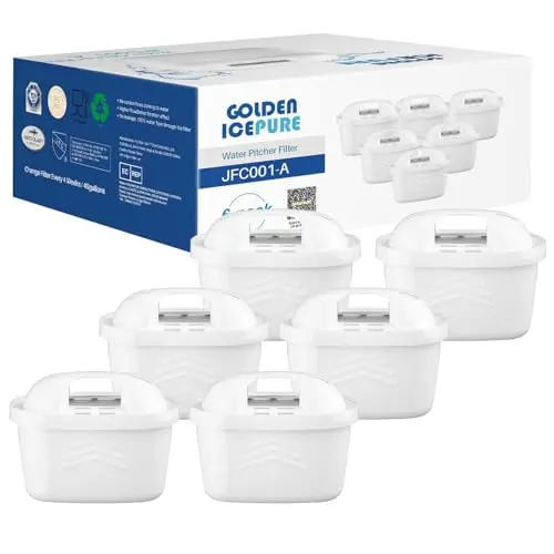 GOLDEN ICEPURE Wasserfilter Kartuschen kompatibel mit Brita Maxtra+ Plus, 6 Stück