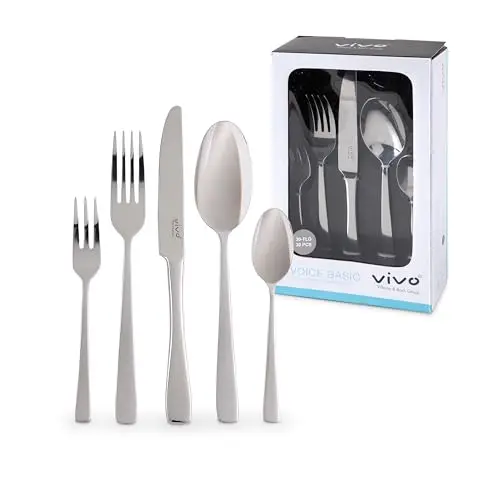 vivo Tafelbesteck 30-tlg. für 6 Personen, Edelstahl rostfrei, spülmaschinengeeignet