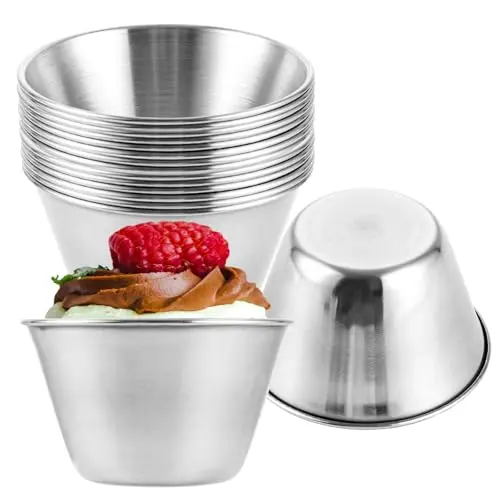 ZOFUN 16er Set Edelstahl Dip Schälchen, 120ML, Ø 7.5cm - Ideal für Soßen, Dips und Snacks