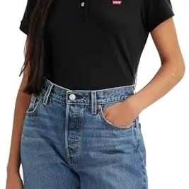 Levi's Damen Polo Shirt, Caviar, Größe S
