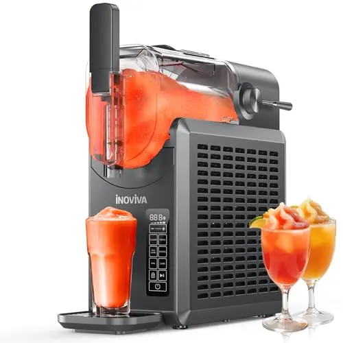 INOVIVA Slush Maschine 2L für Zuhause mit Selbstreinigung - 5 Programme für Slushies, Margaritas, und Milchshakes