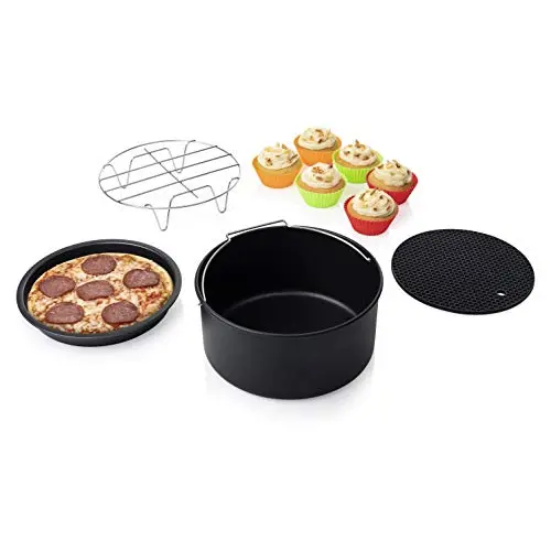 Princess 10-teiliges Set für XL Heißluftfritteusen - Pizzablech, Grillrost, Muffinschälchen und mehr