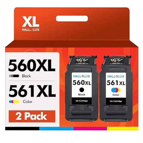HALLOLUX PG-560XL CL-561XL Druckerpatronen für Canon Pixma TS5350i, TS5351i, TS5350a, TS7450A, TS7451A (Schwarz, Farbe)
