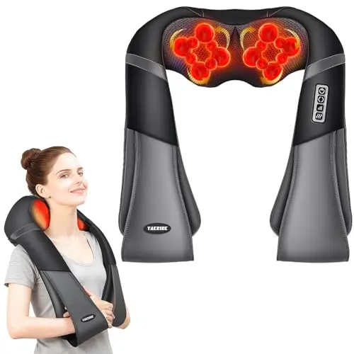 TAKRINK Elektrisches Nackenmassagegerät mit 16 Massagebällen & 3 Geschwindigkeiten - Perfekt für Eltern und Liebhaber