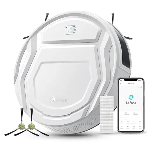 LEFANT Saugroboter, schlanker Staubsauger mit WLAN, Alexa-Kompatibilität und Selbstaufladung, ideal für Tierhaare und Teppiche