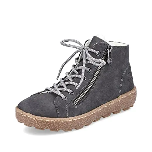 Rieker Damen Sneaker N1020 – Sportliche Freizeitschuhe in Grau (39 EU / 6 UK)