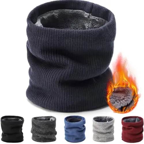 BARFULKER Winter Halsschlauch für Herren und Damen – Fleece Halswärmer und Gesichtsschal in Marineblau