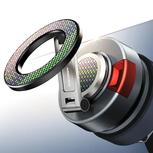 Rocoren Magnet Handyhalterung fürs Auto mit Vakuumsauger, 360° drehbar, kompatibel mit iPhone, Samsung &amp; weitere Handys