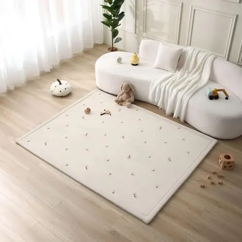 Wolkenweiche Baby-Spielmatte mit Blumenmuster 200x150cm