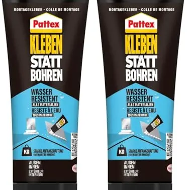 Pattex Montagekleber 340g, wasserresistent, universell, hochfest, für innen & außen, 2 Stück