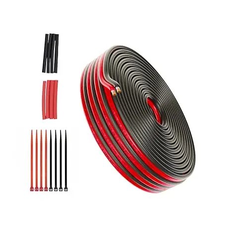 7,62 m Lautsprecherkabel 2x0,5 mm² rot/schwarz für Audio und HiFi