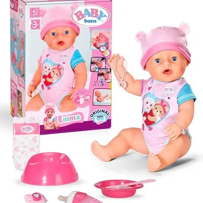 BABY Born Emma 43 cm Babypuppe mit 10 Funktionen, Accessoires & Strampler, ab 3 Jahren