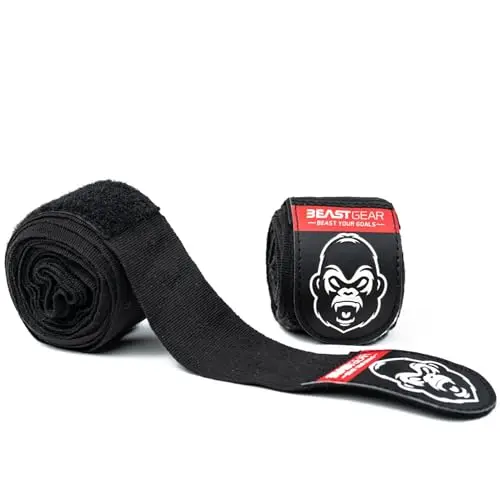 Beast Gear Boxbandagen 4,5m mit Daumenschlaufe – Elastische Handbandagen für Boxen, MMA und Muay Thai