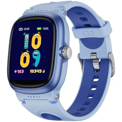 Smartwatch für Kinder, Fitnessuhr mit Herzfrequenz- und Schlafmonitor, IP68 wasserdicht, 19 Sportmodi, Geschenk für 4-16 Jahre