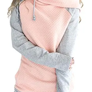 Aitos Damen Hoodie Zweifarbig Casual Pullover mit Kapuze, Longsleeve, Größe L