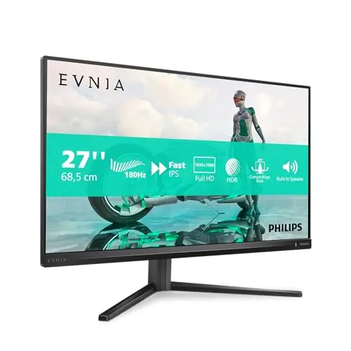 Philips Evnia 27M2N3200AM - 27 Zoll Full HD Gaming Monitor, 180 Hz, FreeSync, G-Sync, HDR10