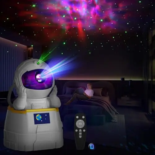 Haksimey Astronaut Sternenhimmel Projektor, LED Nachtlicht für Kinder und Erwachsene mit Fernbedienung und Timer