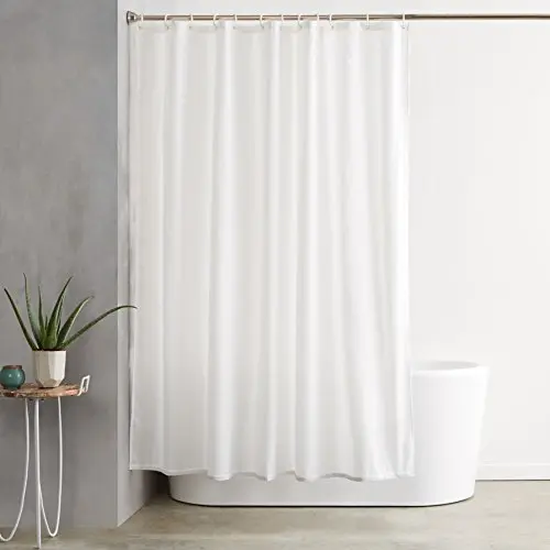 Amazon Basics Duschvorhang, wasser- und schimmelresistent, maschinenwaschbar, 180 x 180 cm, Weiß