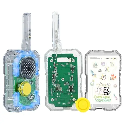 Retevis EZTalk 680 DIY Walkie Talkie Kinder, Spielzeug ab 6 Jahre Jungen Experimentierkasten, Wiederholte Montage, Spielerisch die Wissenschaft Entdecken, Kinder (1 Pair)