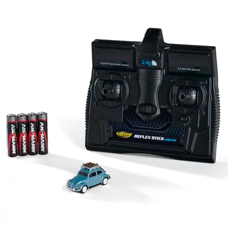 Carson 1:87 VW Beetle Wintersport RC Auto - Fahrfertiges Modell, Blau