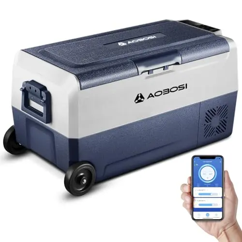 AAOBOSI Kühlbox 36 L mit APP-Steuerung, 12/24 V, für Auto, LKW, Boot und Camping, Dual Zone, bis -20 °C