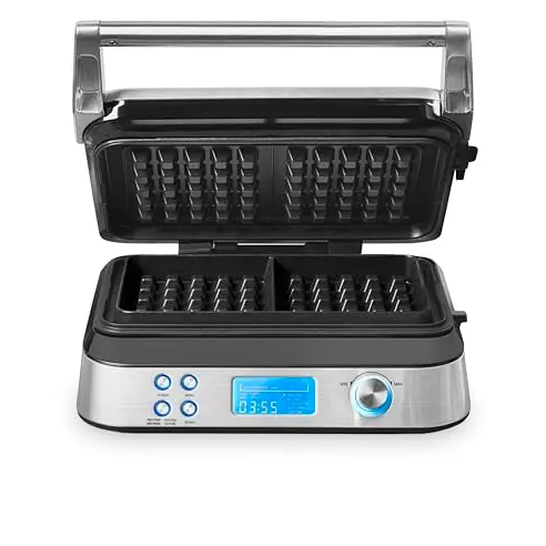 GASTROBACK 42424 Waffeleisen Advanced Control, 5 Programme, 7 Bräunungsstufen, Edelstahl, 1.600 Watt